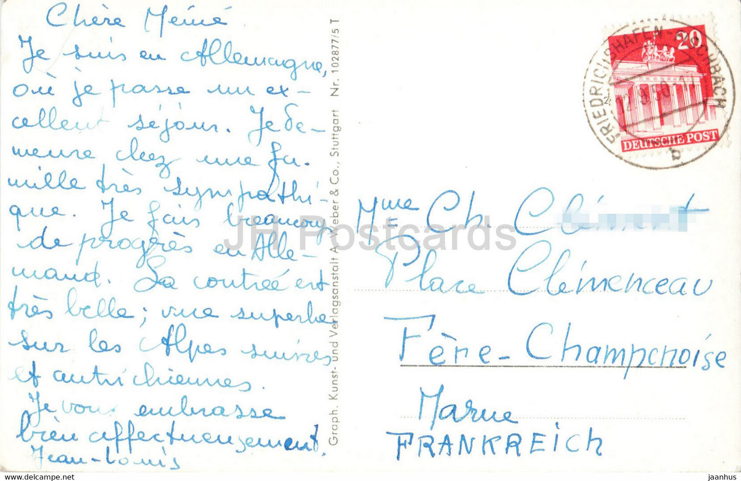 Friedrichshafen a Bodense - Strahle - old postcard - 1950 - Germany - used