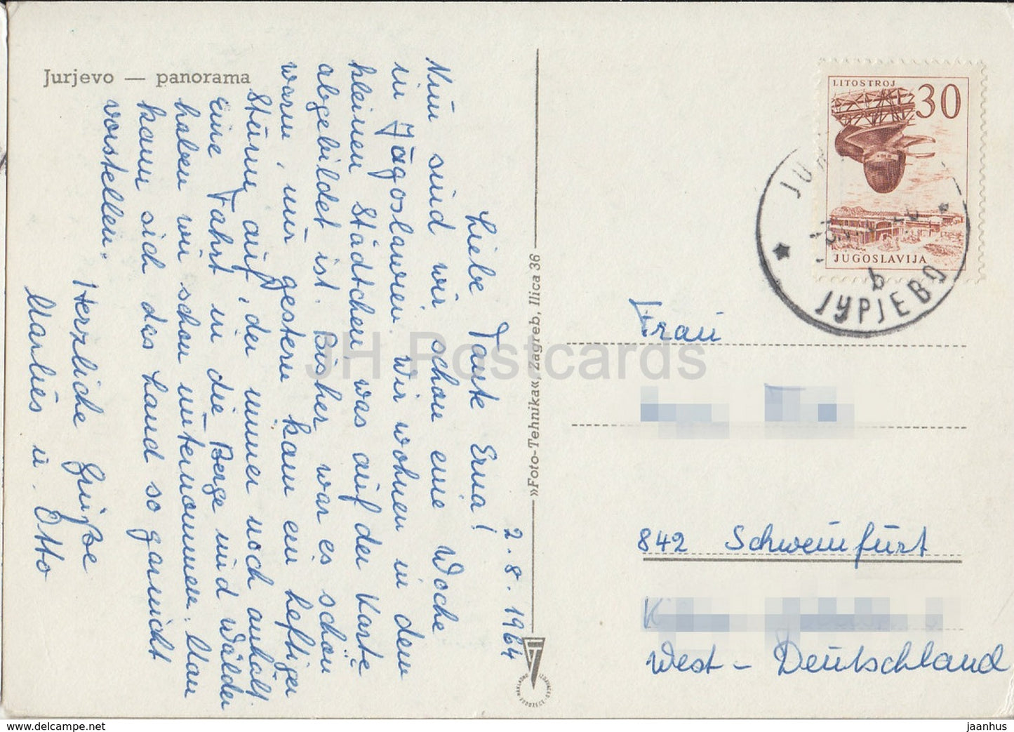 Jurjevo - Panorama - 1964 - Kroatien - Jugoslawien - gebraucht