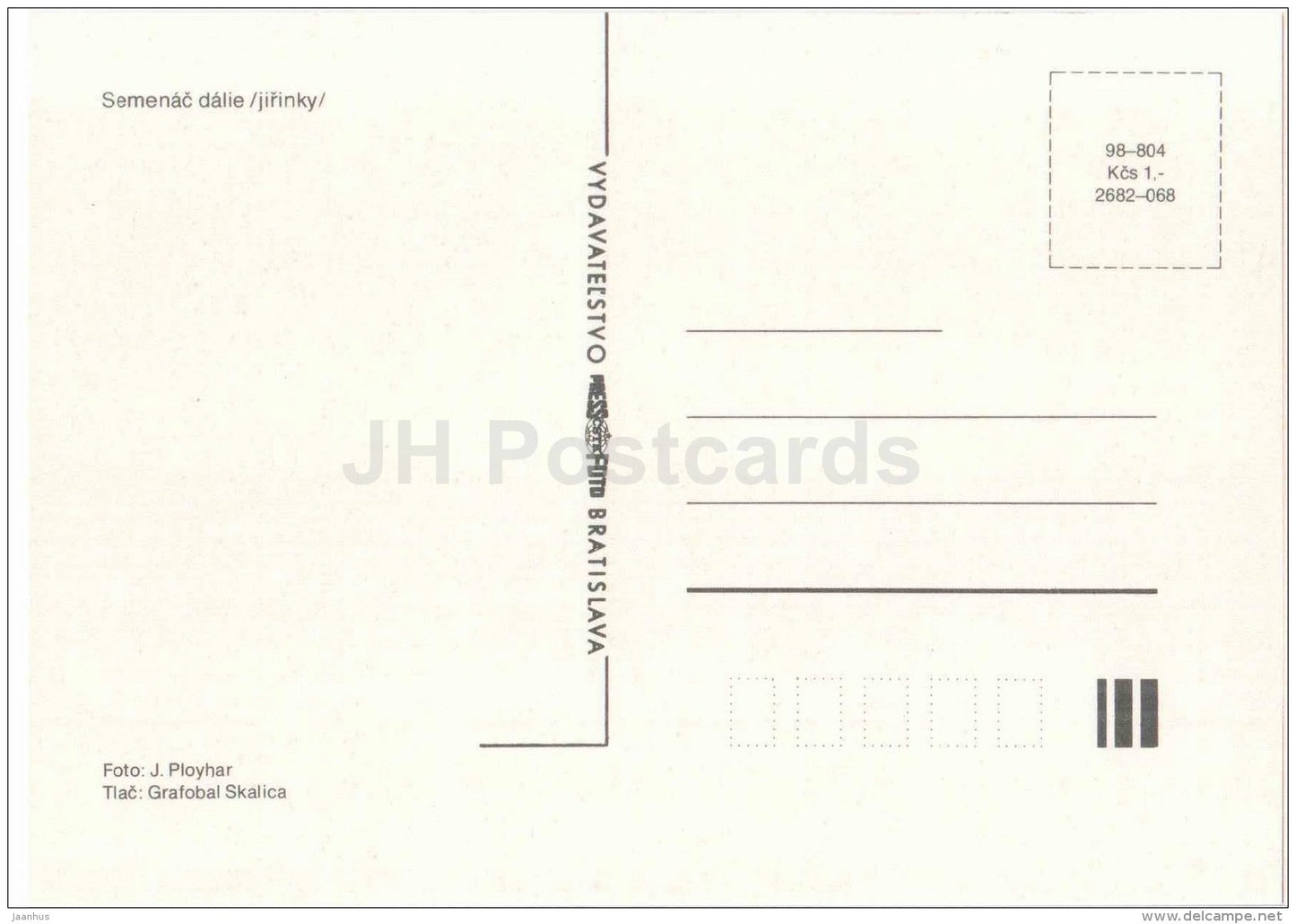 Semenac Dalie - dahlia - flowers - Slovakia - Czechoslovakia - unused - JH Postcards