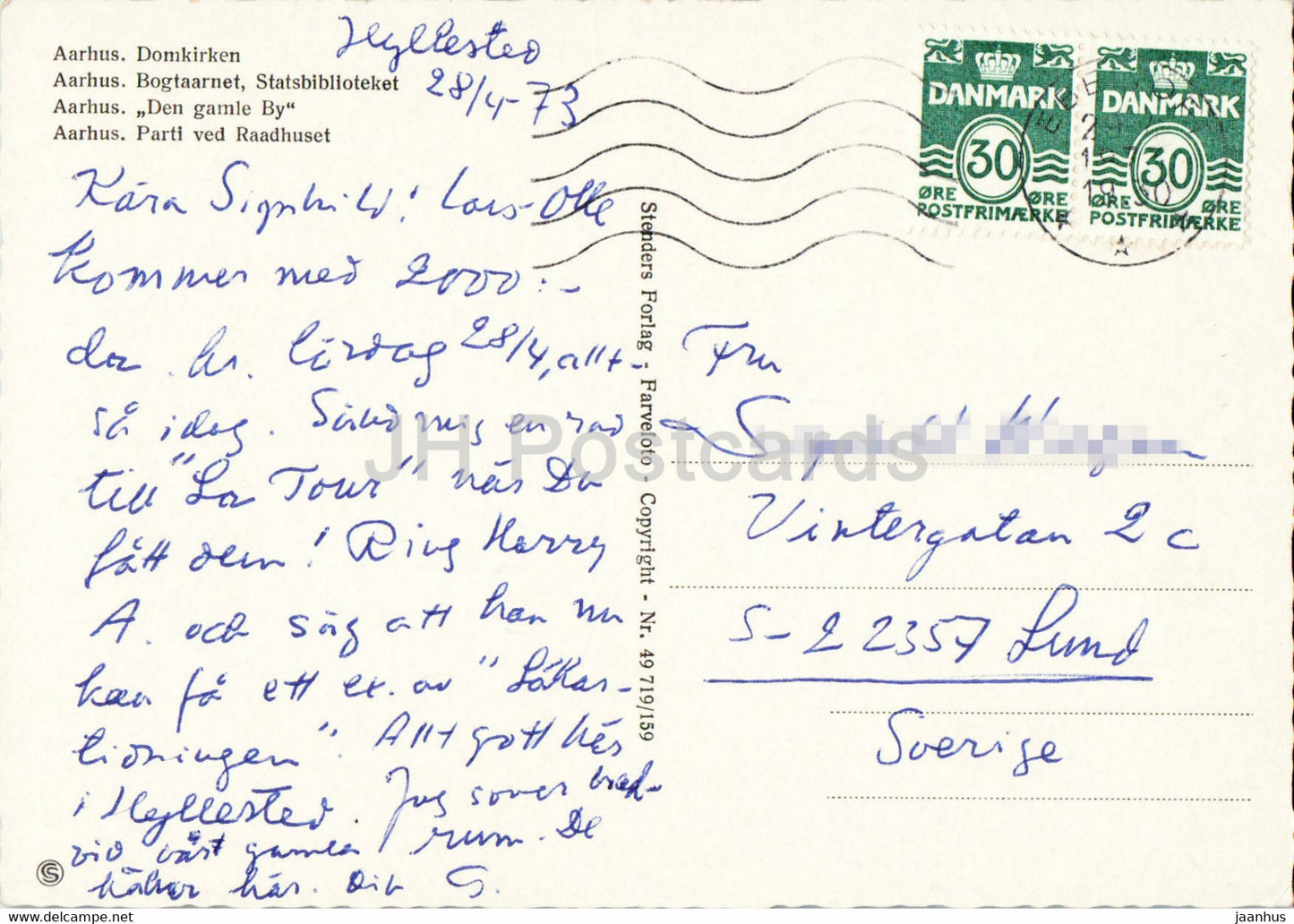 Aarhus – Kirche – Bibliothek – Den Gamle By – Multiview – 1973 – Dänemark – gebraucht