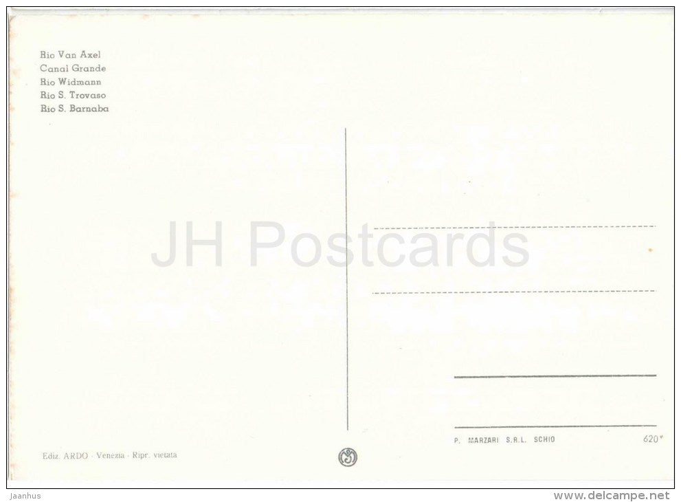 Canali Caratteristici - Rio Van Axel - Canal Grande - gondola - Venezia - Veneto - 620 - Italia - Italy - unused - JH Postcards