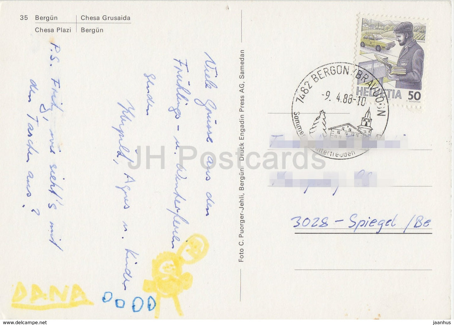 Bergun - Chesa Grusaida - Chesa Plazi - 1988 - Schweiz - gebraucht
