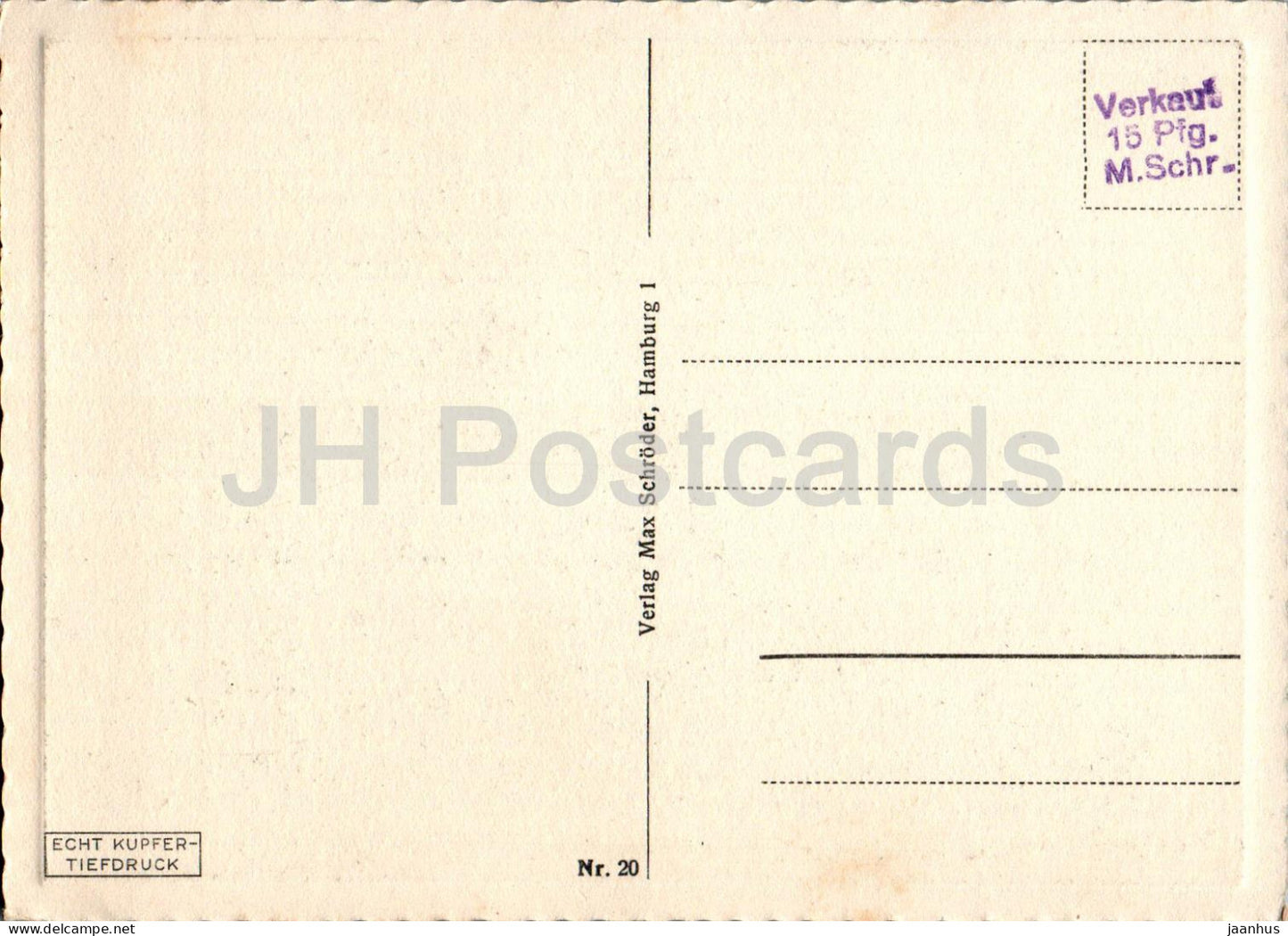 Hambourg - Hafen mit Kehrwiederspitze - navire - bateau - 20 - carte postale ancienne - Allemagne - inutilisé