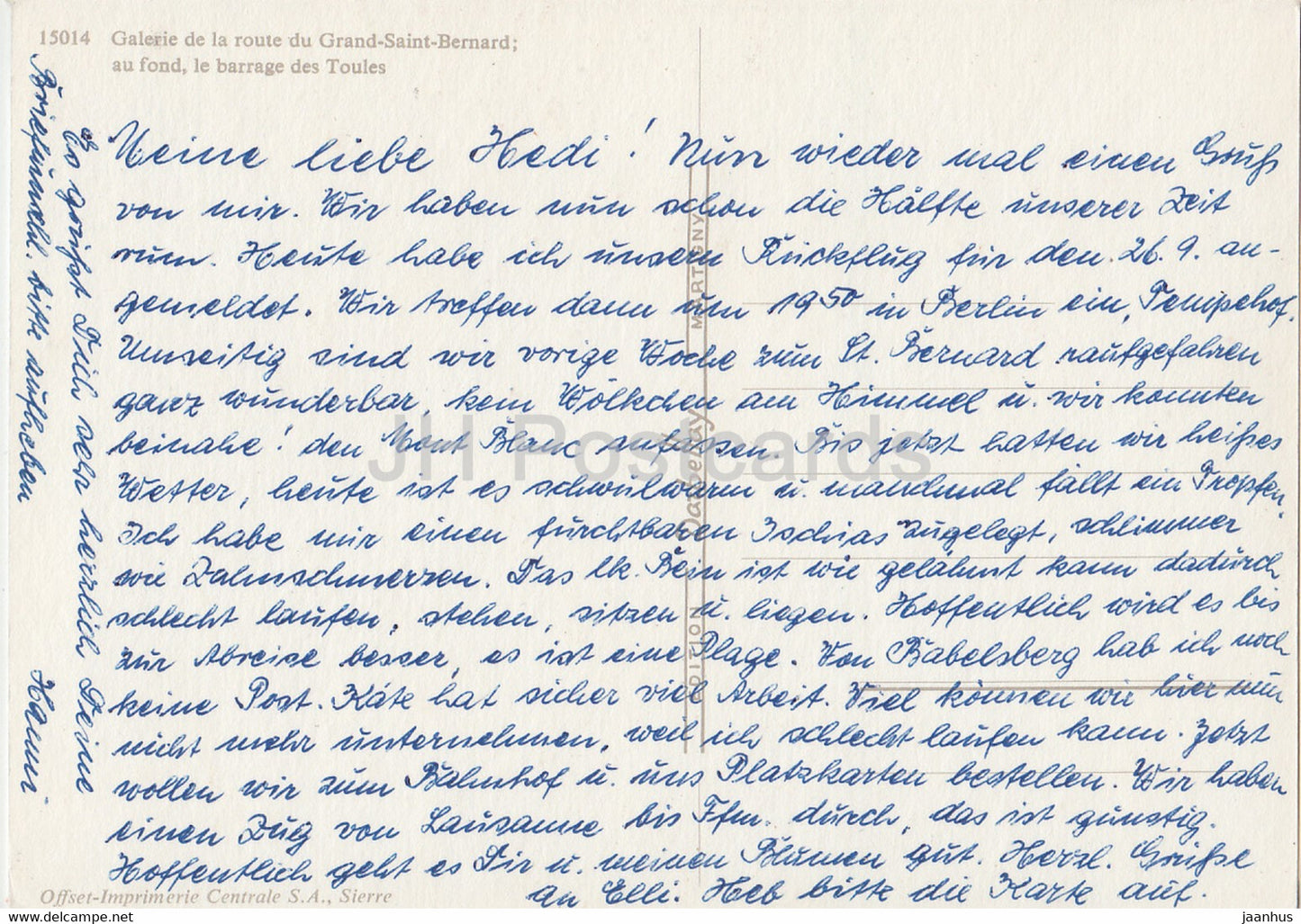 Galerie de la route du Grand Saint Bernard - au fond - le barrage des Toules - 15014 - Suisse - occasion