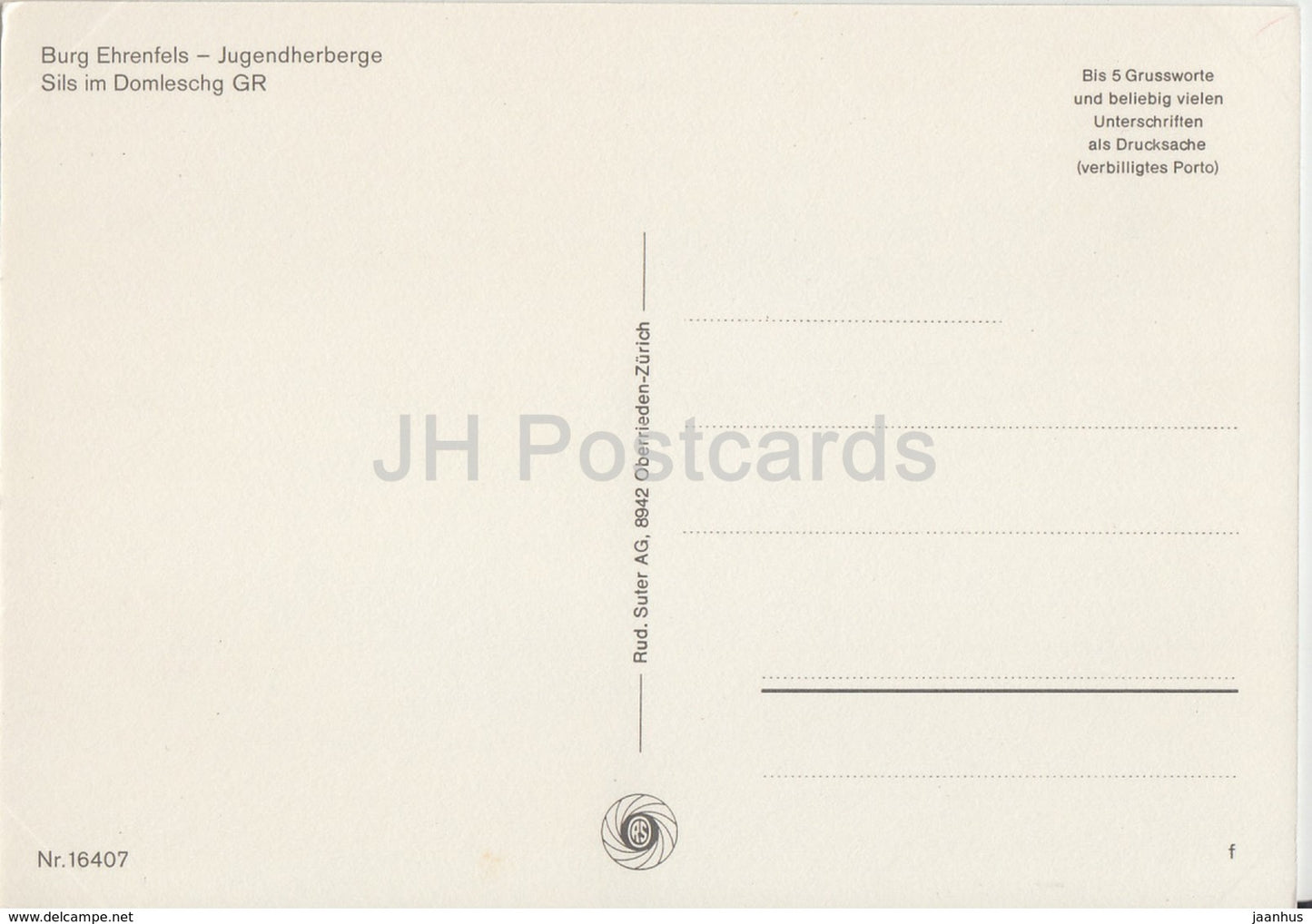 Burg Ehrenfels - Jugendherberge - Sils im Domleschg - Burg - 16407 - Schweiz - unbenutzt