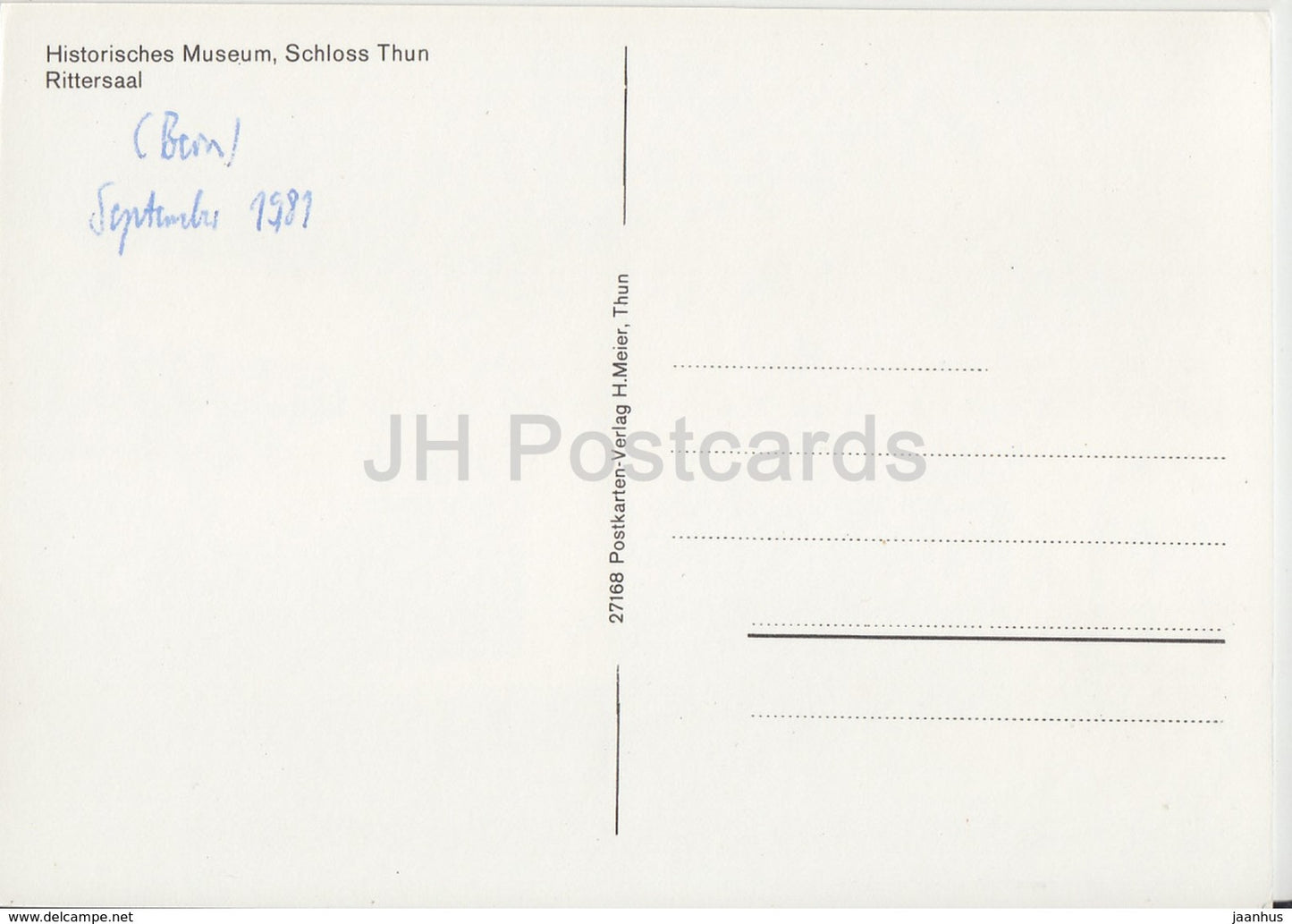Thoune - Thun - Historisches Museum - Schloss Thun - Rittersaal - castle - 27168 - 1981 - Switzerland - used