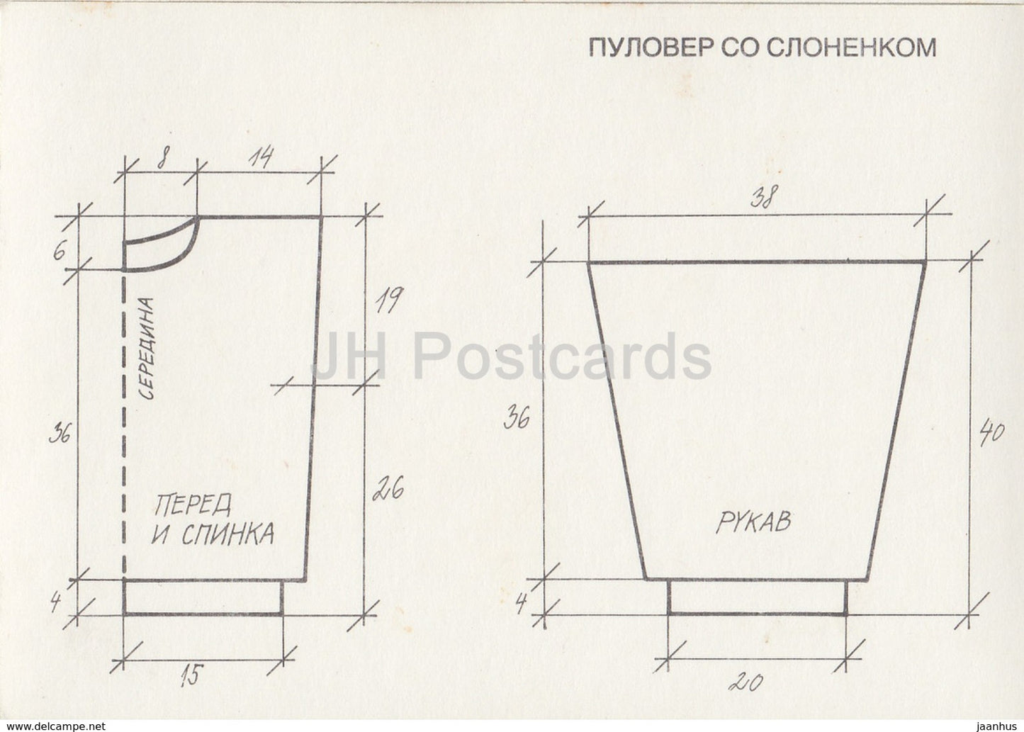 Girl Pullover with Elephant image - 1 - Children Fashion - Czech Republic - unused - JH Postcards