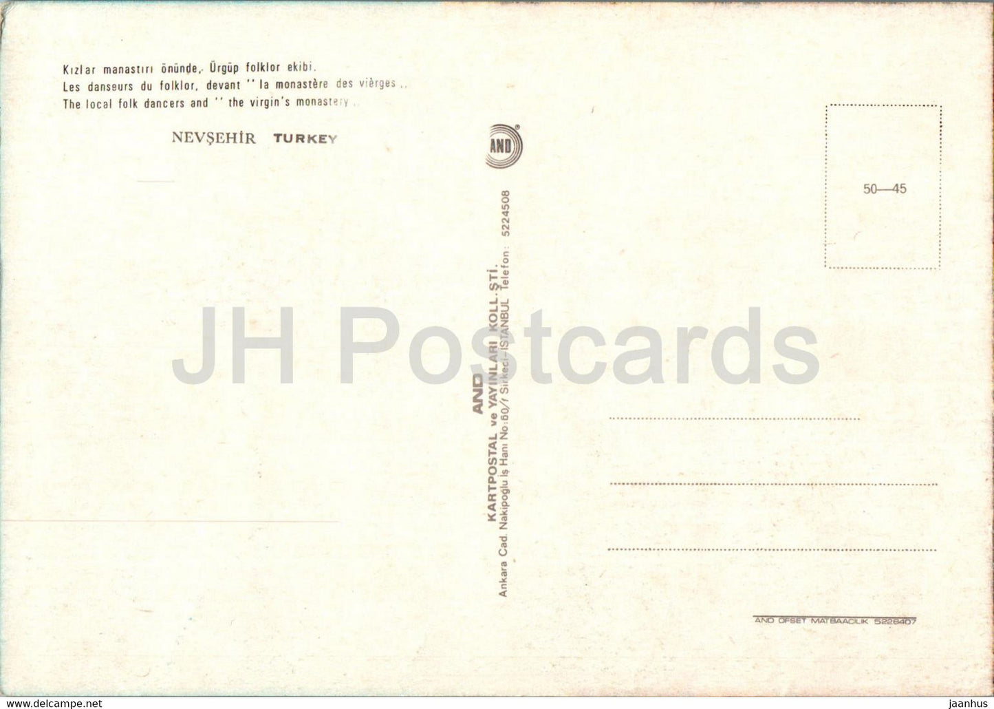 Nevsehir - Les danseurs folkloriques locaux et le monastère de la Vierge - danse folklorique - 50-45 - Turquie - inutilisé