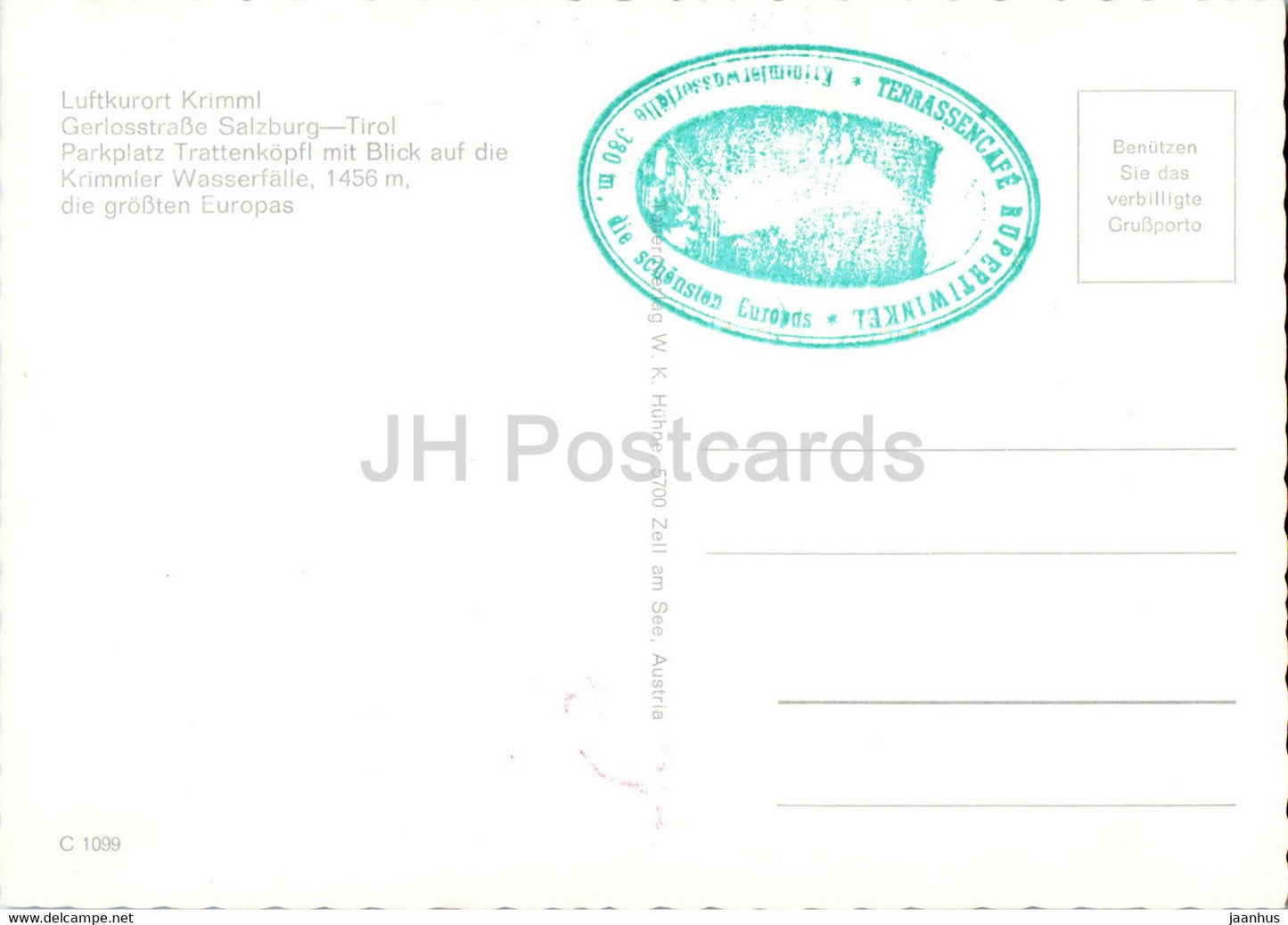 Luftkurort Krimml - Gerlosstrasse Salzburg Tirol - Parkplatz Trattenkopfl - Austria - unused