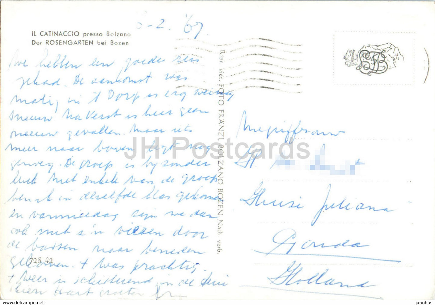 Il Catinaccio presso Bolzano - Der Rosengarten bei Bozen - 1967 - Italie - occasion