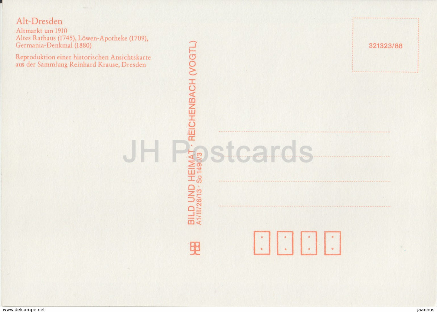 Dresden - altmarkt - Rathaus um 1910 - Reproduktion - Historische Ansichten - DDR Germany - unused