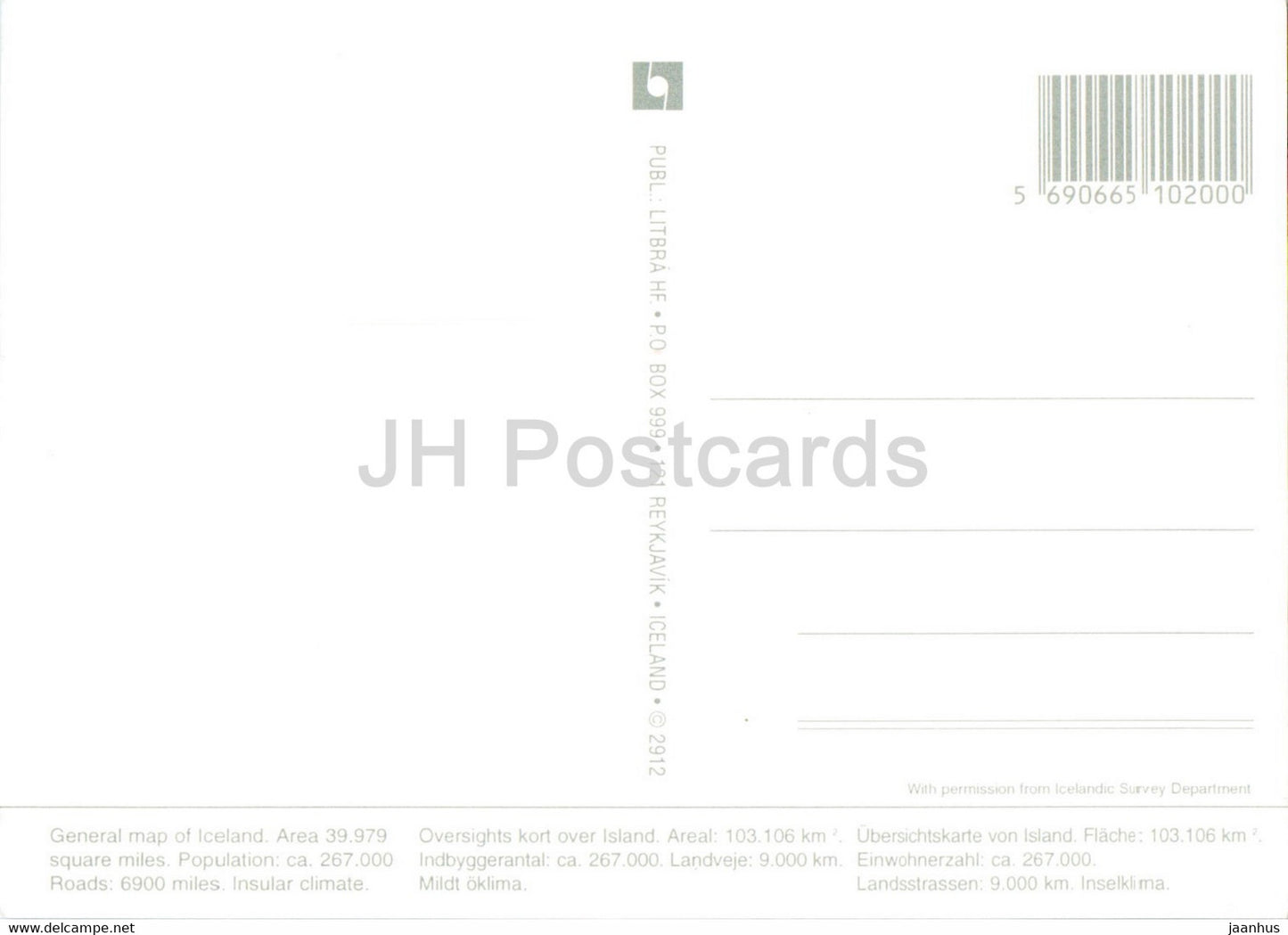 General Map of Iceland - Iceland - unused