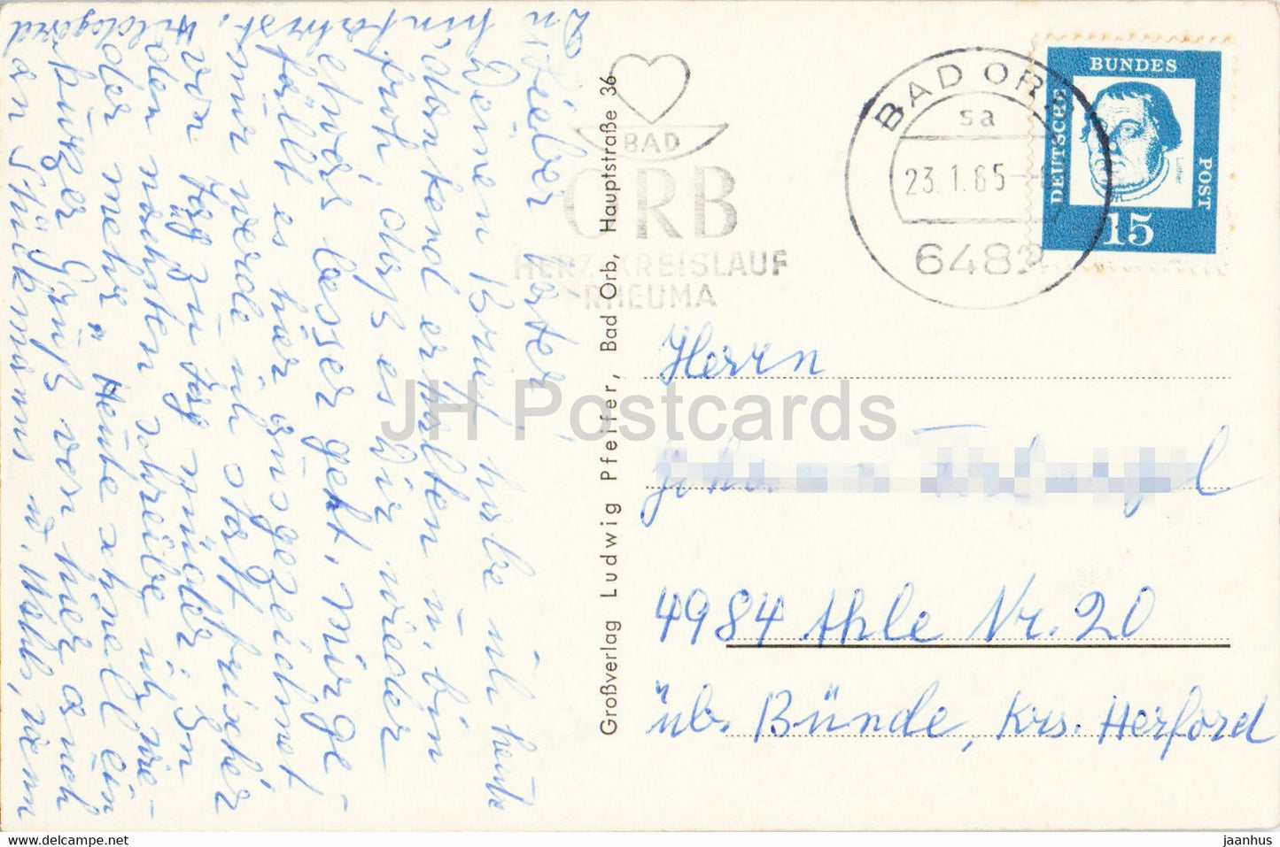 Bad Orb – Ludwig Pfeifer – 1965 – Deutschland – gebraucht
