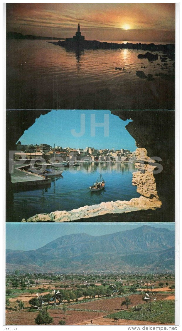 set of 9 postcards - leporello - Crete - Greece - unused - JH Postcards