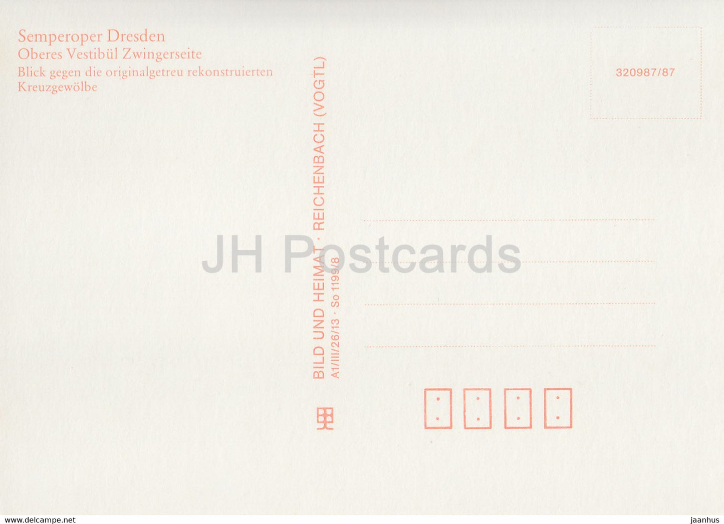 Semperoper Dresden - Oberes Vestibul Zwingerseite - Kreuzgewolbe - Opéra de Dresde - DDR Allemagne - inutilisé