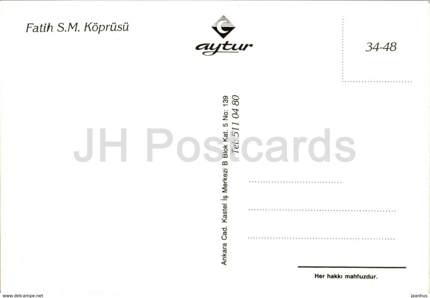 Fatih S M Koprusu - bridge - 34-48 - Turkey - unused