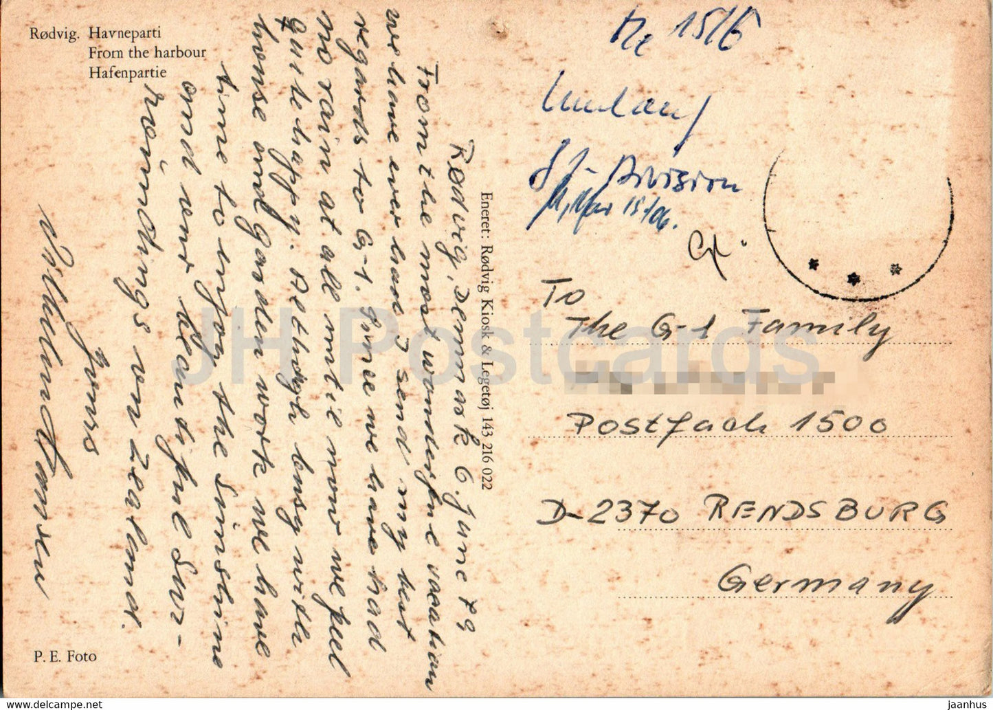 Rodvig - Havneparti - Du port - port - bateau - navire - 1979 - Danemark - utilisé