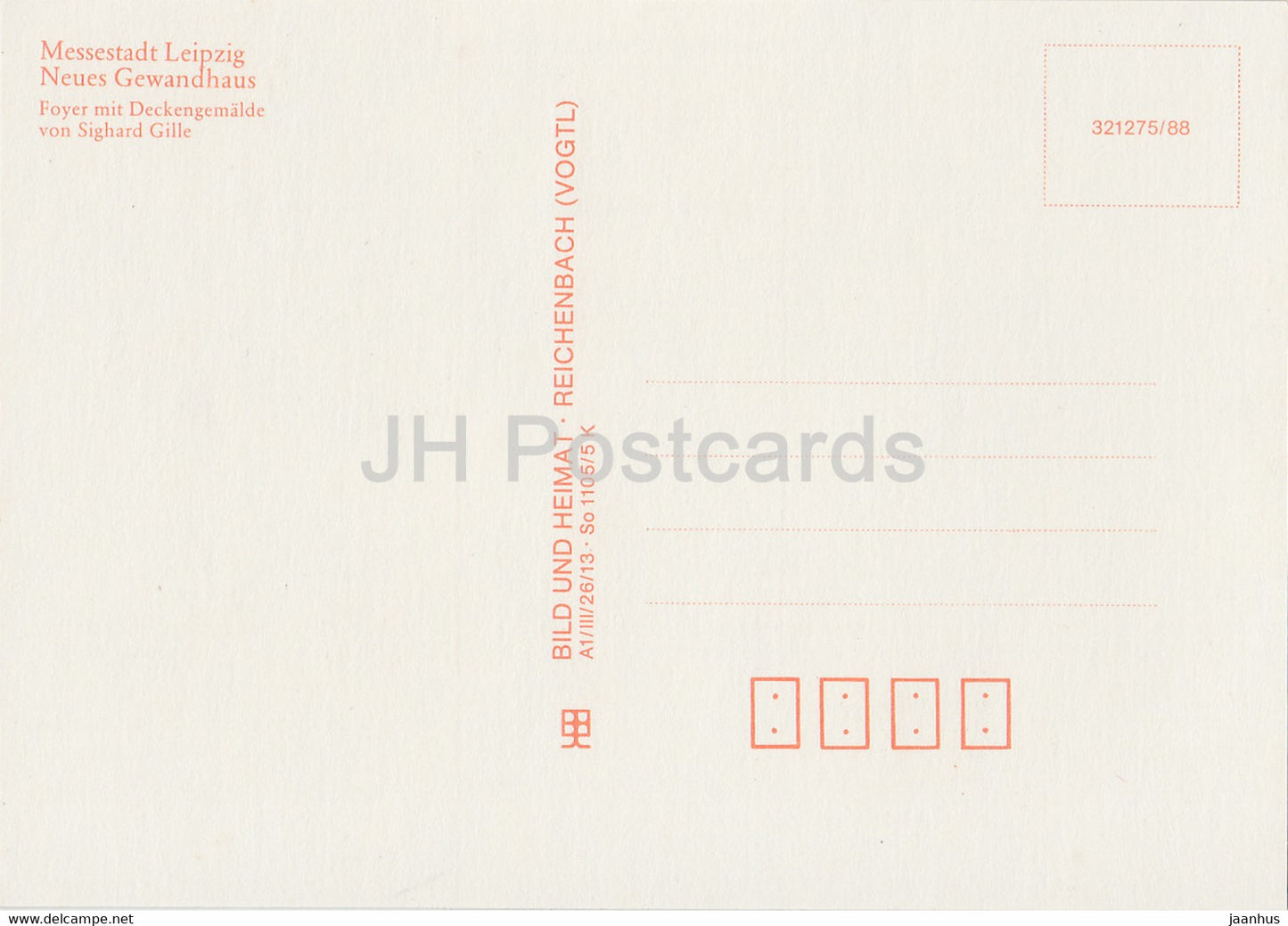 Leipzig - Foyer mit Deckengemalde von Sighard Gille - Neues Gewandhaus Leipzig - DDR Germany - unused