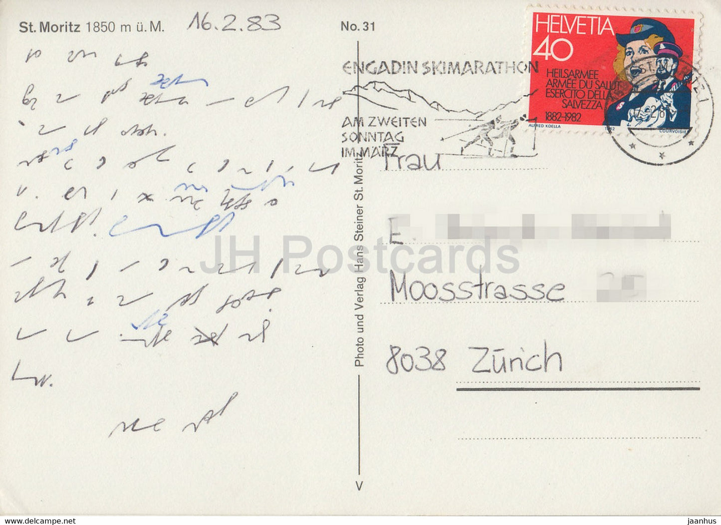 St. Moritz 1850 m - 31 - 1983 - Suisse - d'occasion