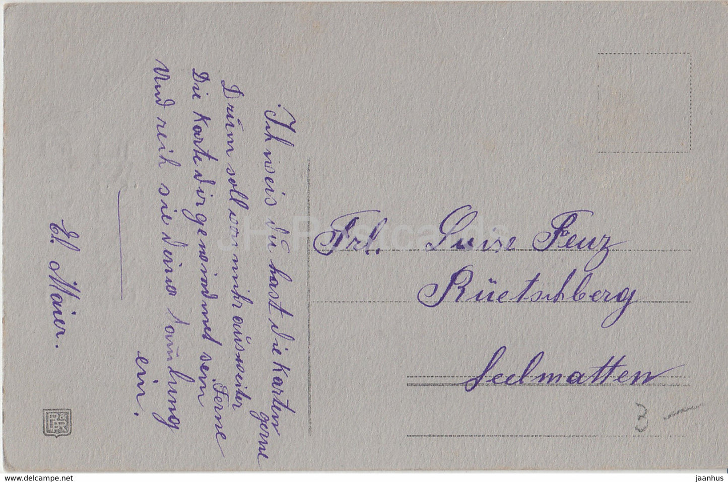 Christmas Greeting Card - Frohliche Weihnachten - illustration - BR - old postcard - Germany - used