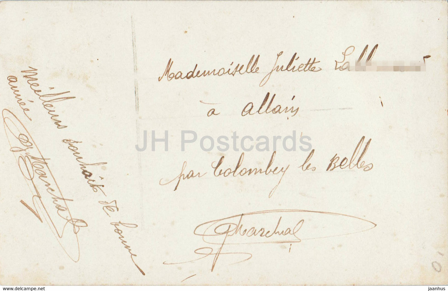 New Year Greeting Card - Bonne Annee - man - 7525 - old postcard - France - used