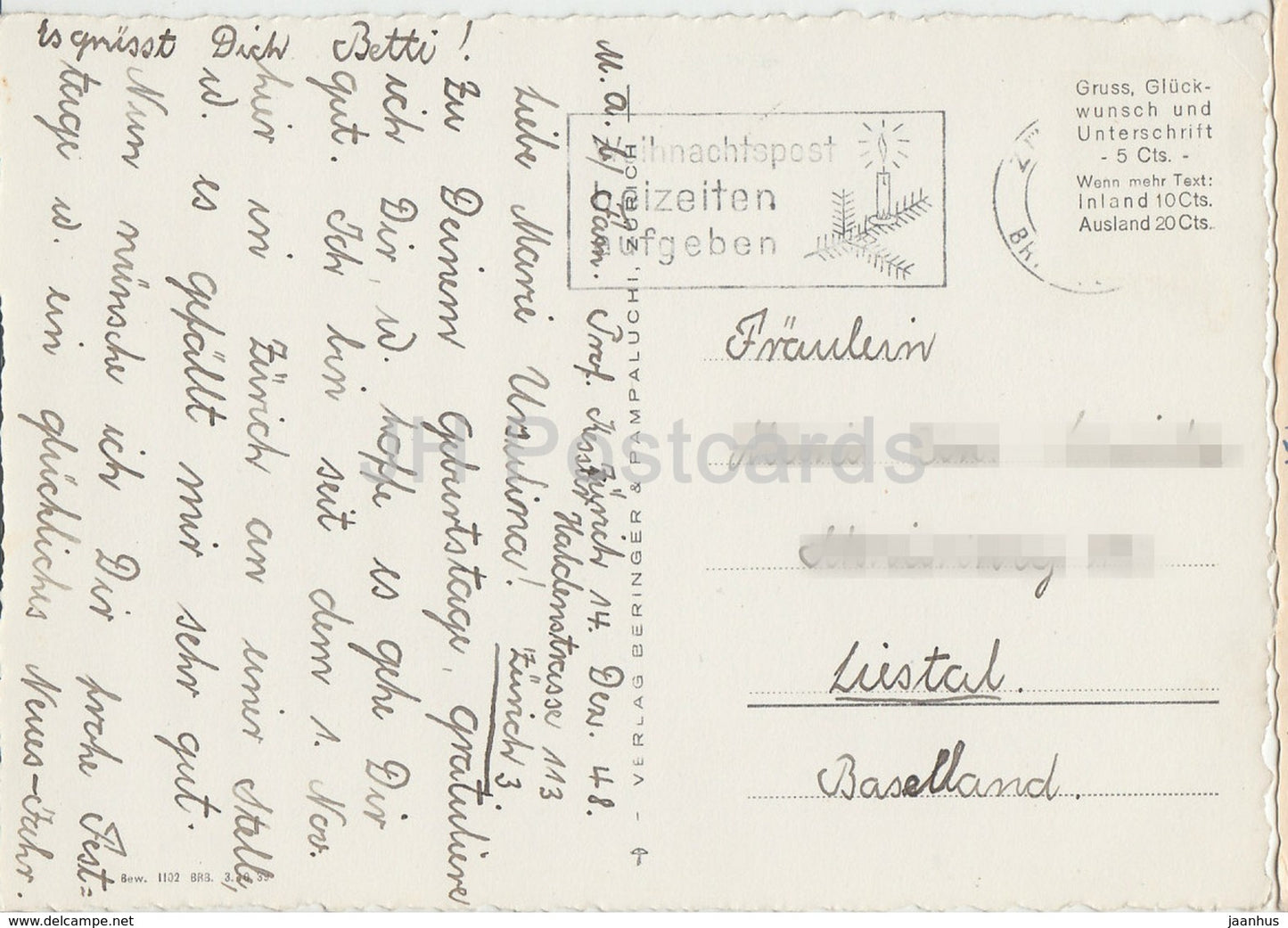 Zurich - panorama - 2461 - 1948 - Switzerland - used