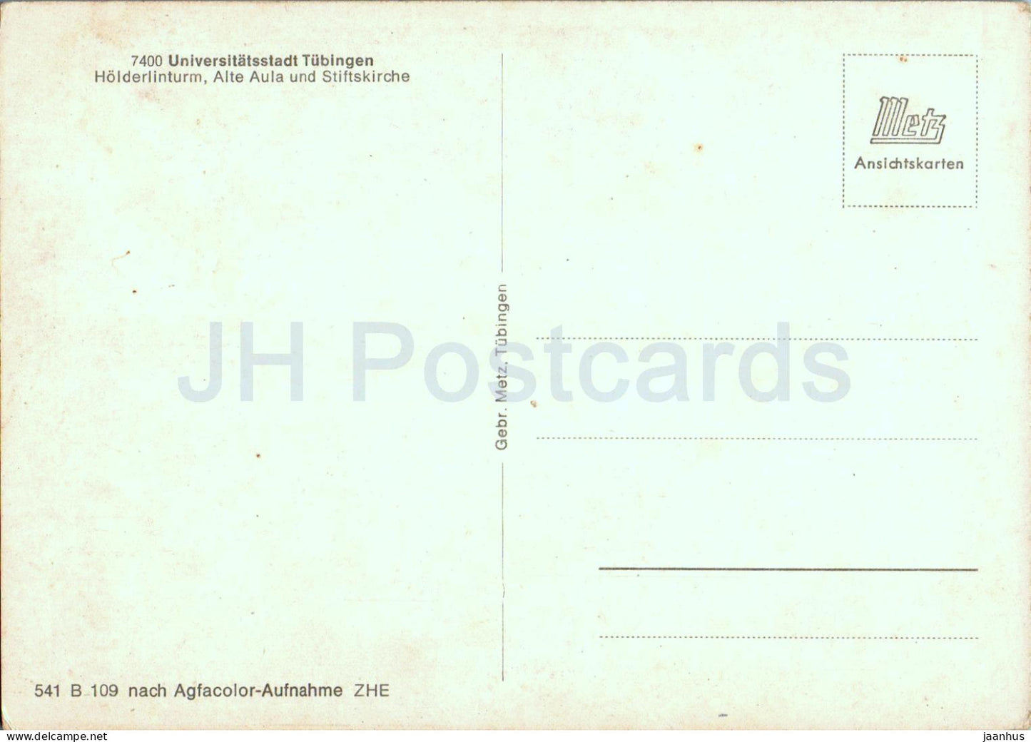 Tubingen - Holderlinturm - Alte Aula - Stiftskirche - bateau - 541 - Allemagne - inutilisé