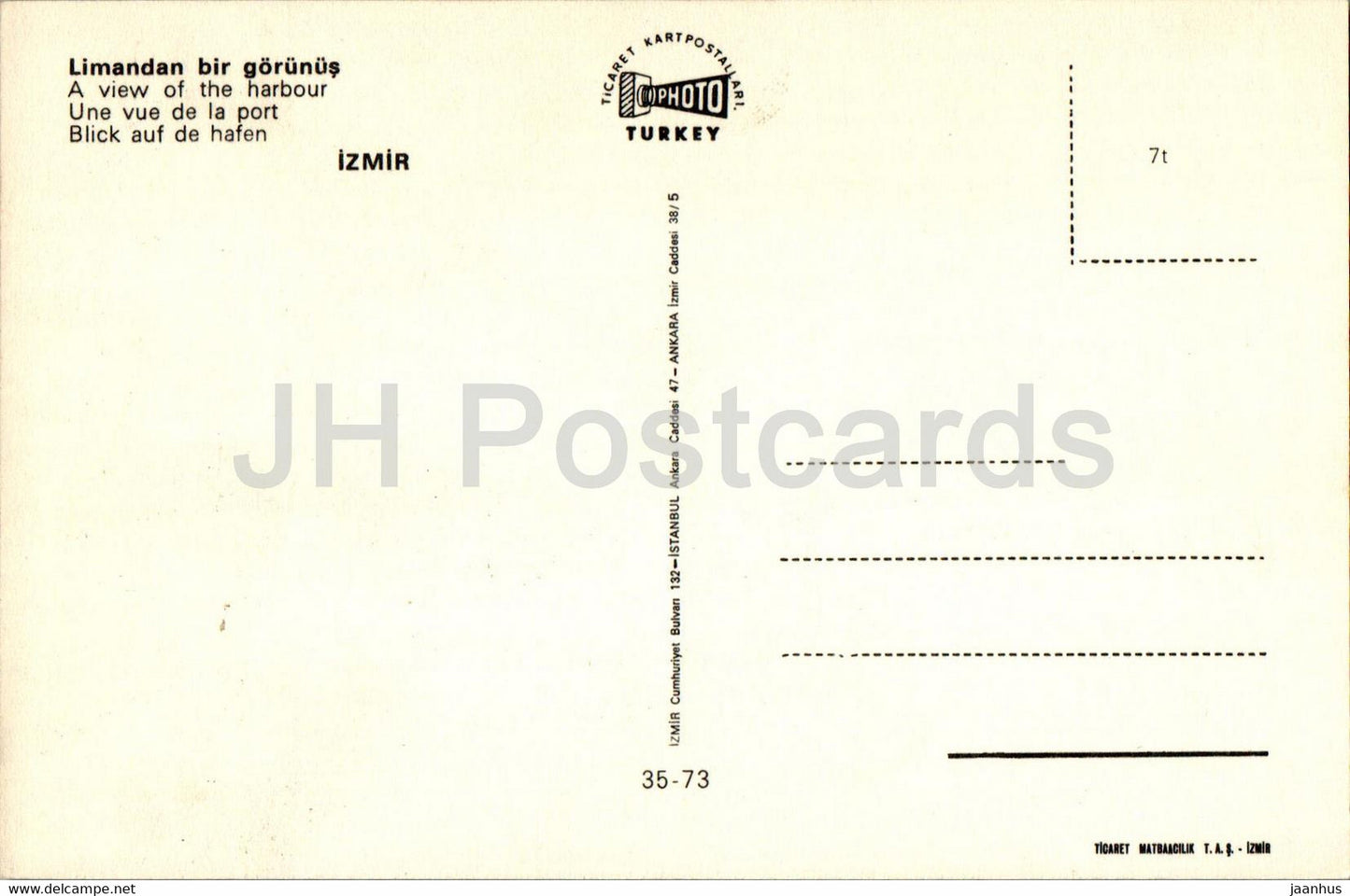 Izmir - A view of the harbour - port - boat - ship - Turkey - unused