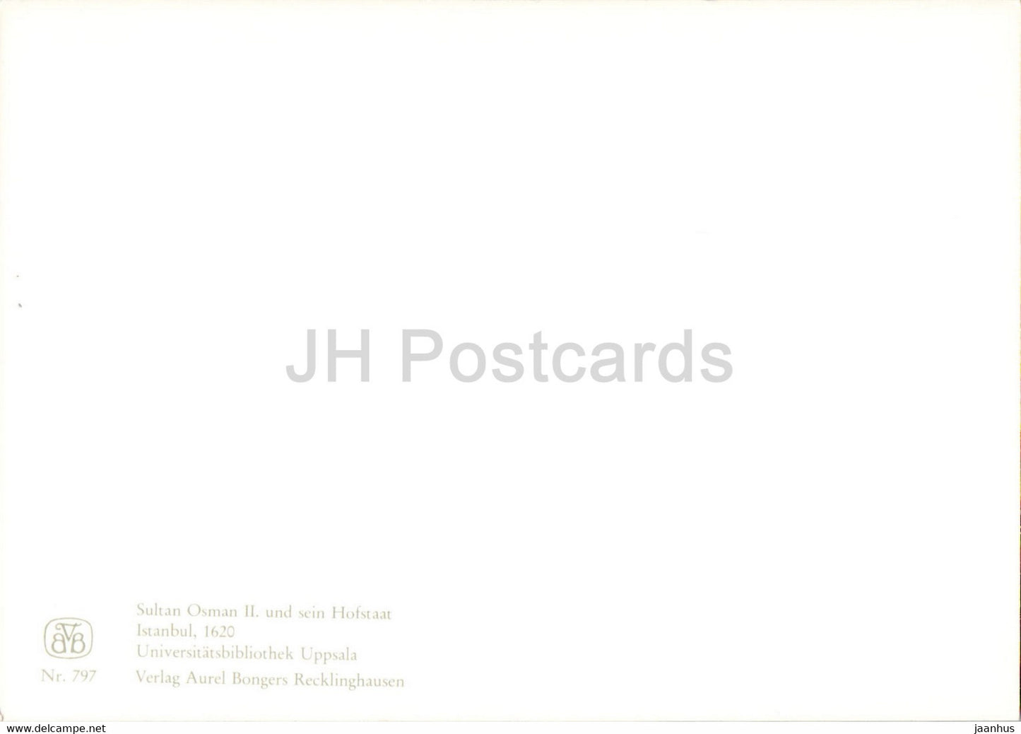 Sultan Osman II et sa cour - illustration de livre - 797 - Turquie - Suède - inutilisé