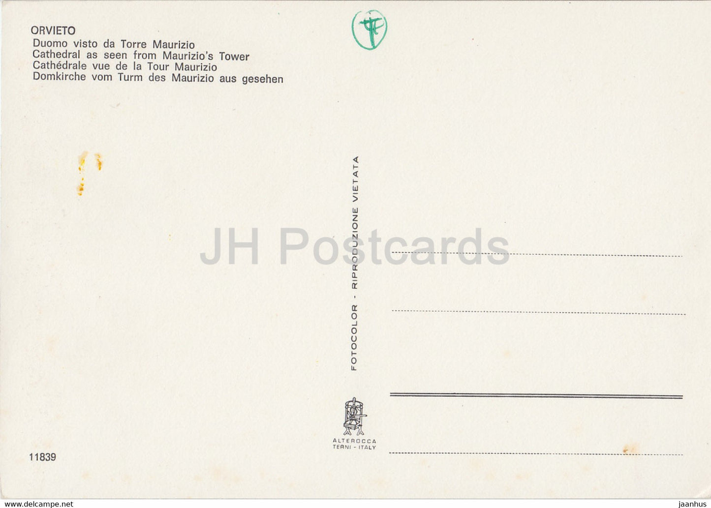 Orvieto - Duomo visto da Torre Maurizio - cathedral as seen from Maurizio's tower - 11839 - Italy - unused