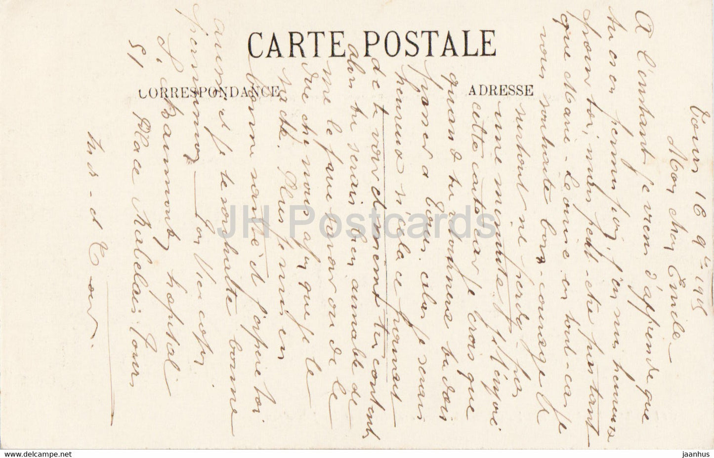 Touren - L'Hotel de Ville - Laloux architecte et les Jets d'eau - 211 - alte Postkarte - Frankreich - gebraucht