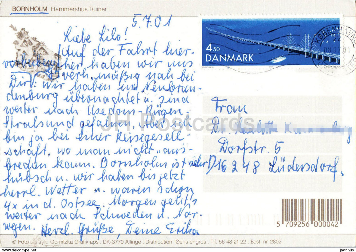 Bornholm - Hammershus Ruine - Ruine - 2001 - Dänemark - gebraucht