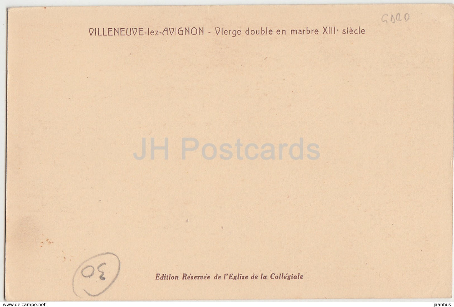 Villeneuve les (lez) Avignon - Vierge double en marble - sculpture - old postcard - France - unused