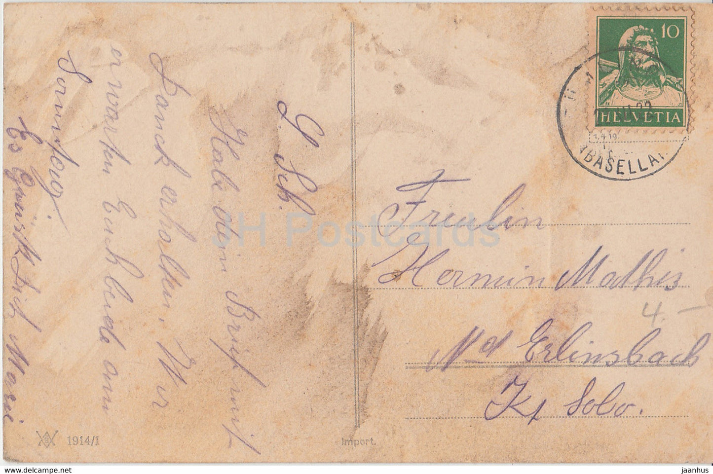 Carte de vœux de Noël - Herzliche Weihnachtsgrusse - garçon - arbre - luge 1914/1 - carte postale ancienne - 1922 - Allemagne - utilisé