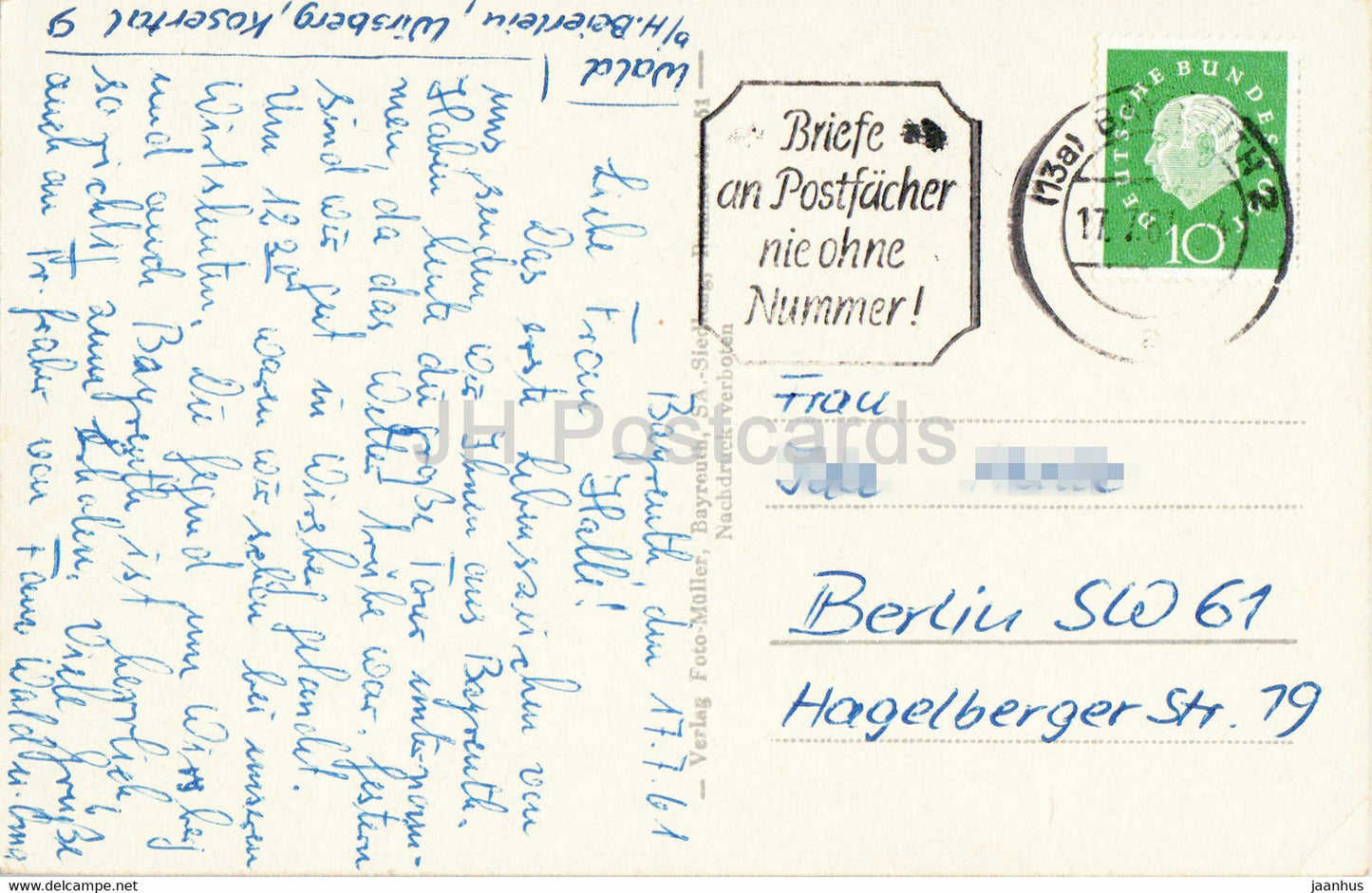 Schloss Eremitage b Bayreuth - castle - 1961 - Germany - used