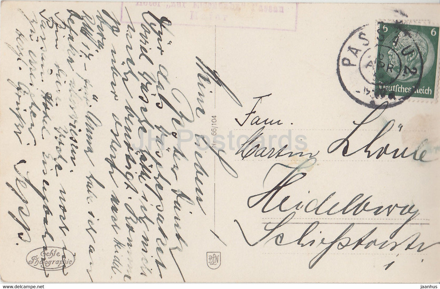 Passau - Partie am Inn mit Oberhaus - old postcard - Germany - used