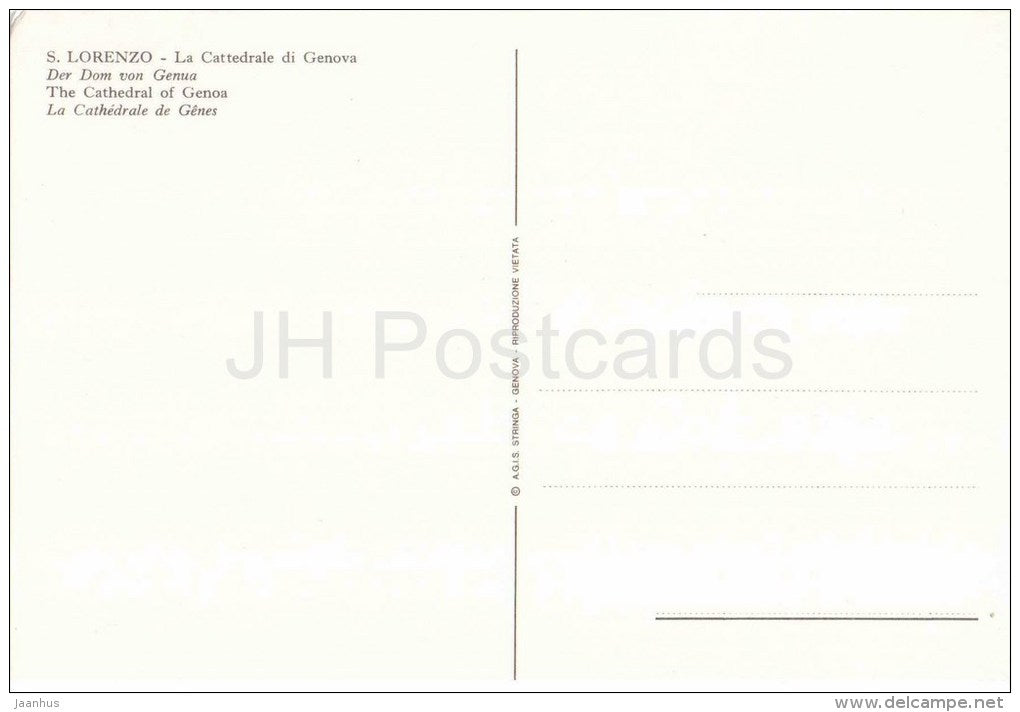La Cattedrale di Genova - The Cathedral of Genoa - S. Lorenzo - Italia - Italy - unused - JH Postcards