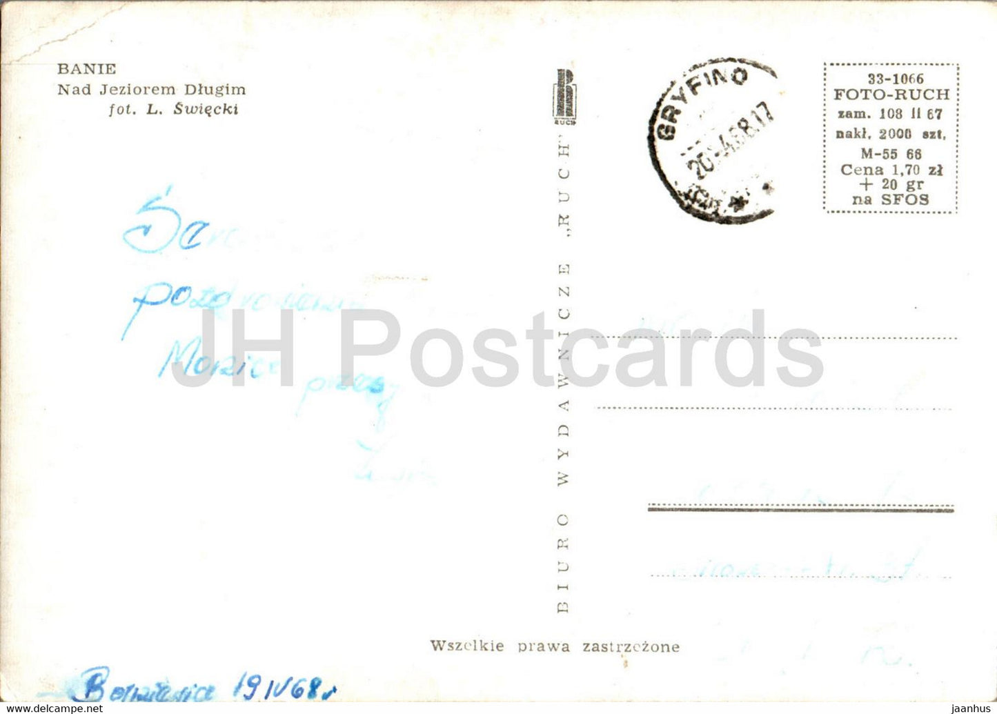 Banie - Nad Jeziorem Dlugim - lac - 1968 - Pologne - occasion