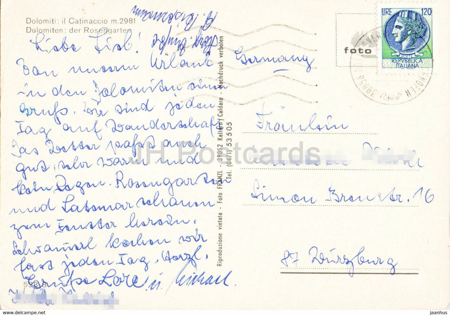 Dolomiti - Il Catinaccio - Dolomiten - Der Rosengarten - Italy - used