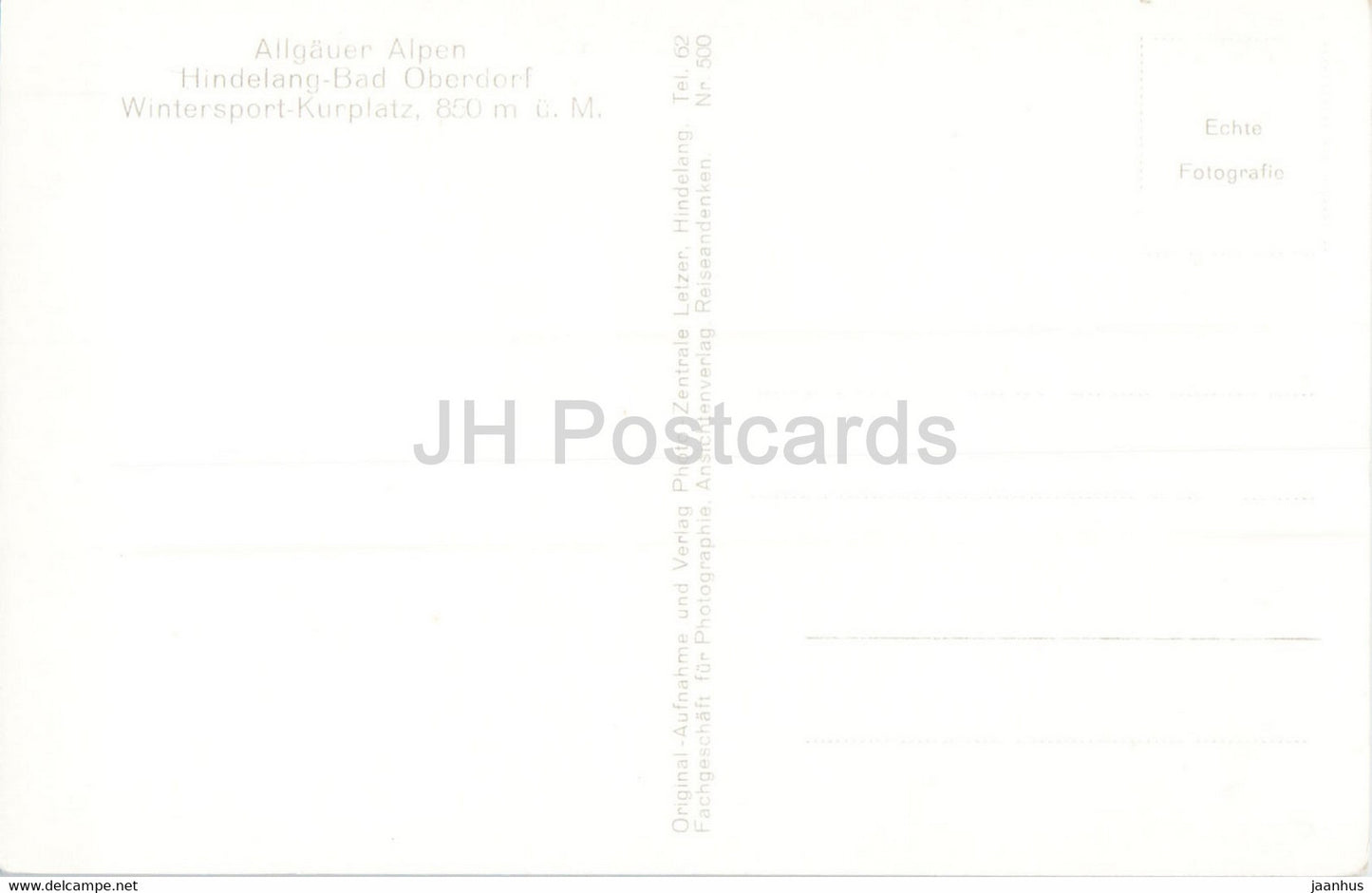 Hindelang - Bad Oberdorf - Wintersport Kurplatz - old postcard - Germany - unused