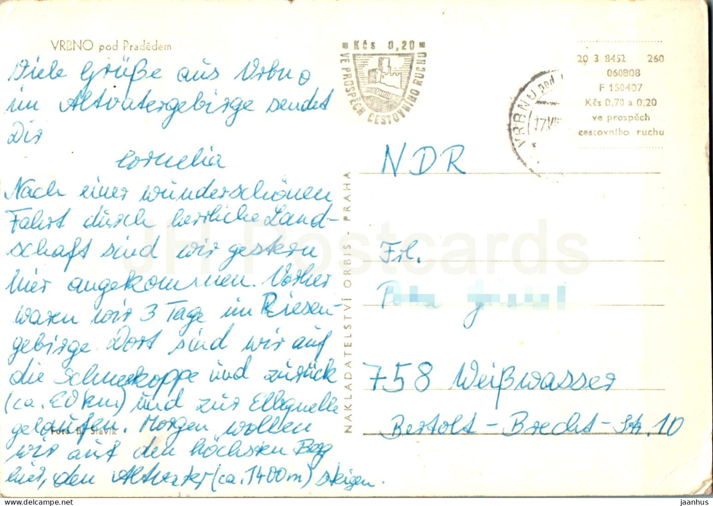 Vrbno pod Pradedem - Tschechische Republik - Tschechoslowakei - gebraucht