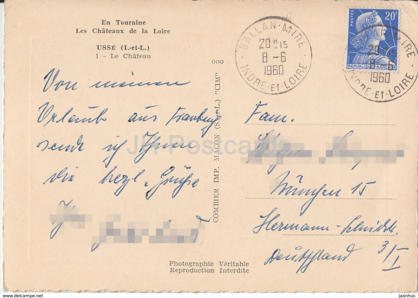 Usse - Le Chateau - Schloss - Frankreich - 1960 - gebraucht