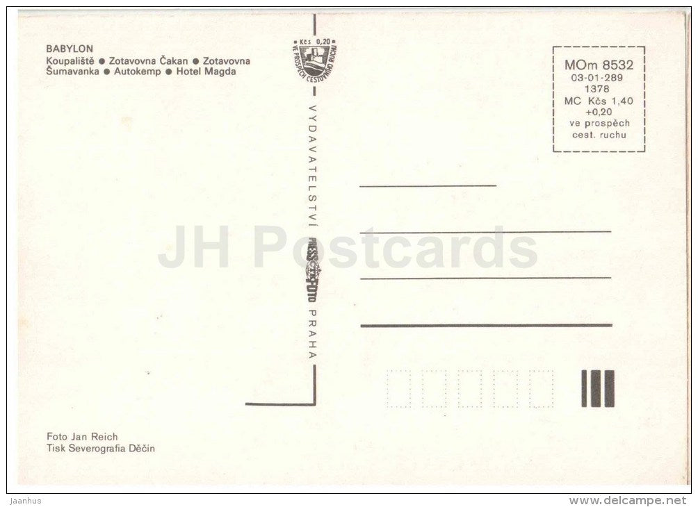 Babylon - beach - convalescent home Cakan - Sumavanka - hotel Magda - Czechoslovakia - Czech - unused - JH Postcards