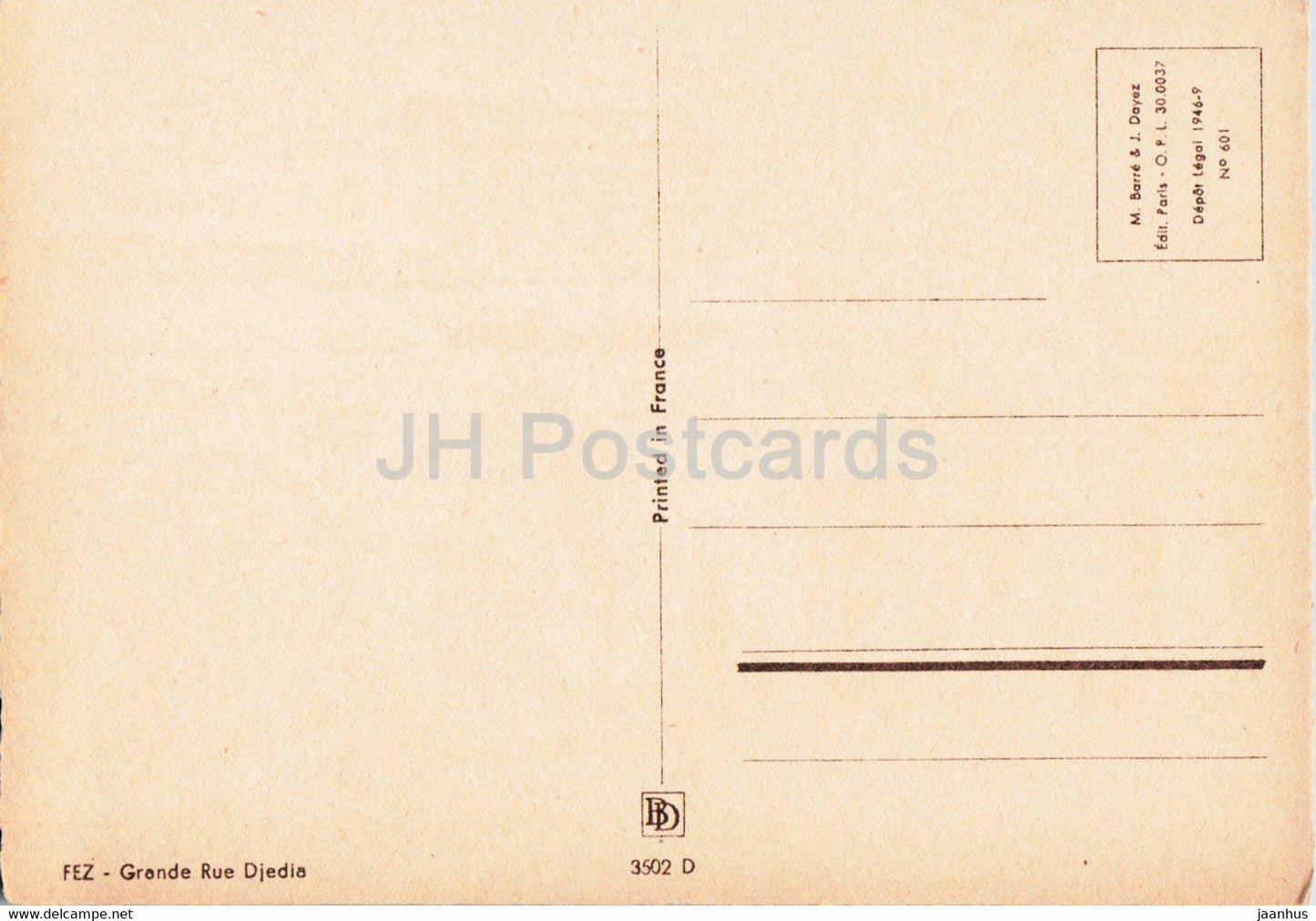 Fez - Grande Rue Djedia - illustration by Henri Noizeux - Morocco - unused