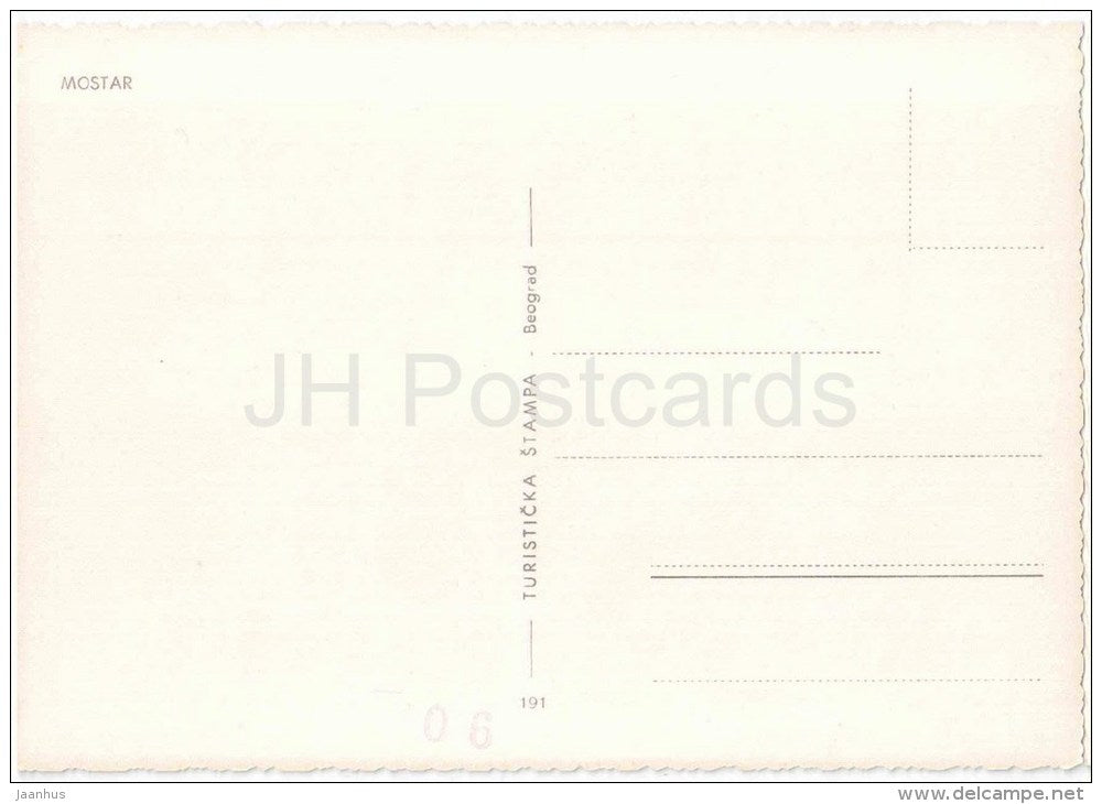 river - mosque - Mostar - 191 - Yugoslavia - Bosnia and Herzegovina - unused - JH Postcards