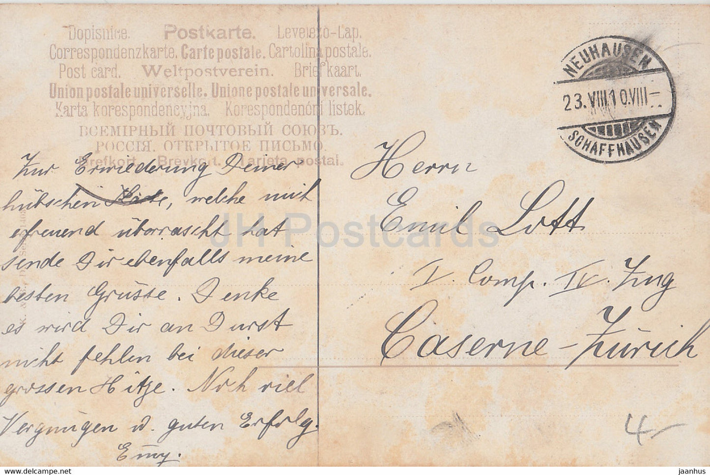 Windmill - illustration - old postcard - 1910 - used