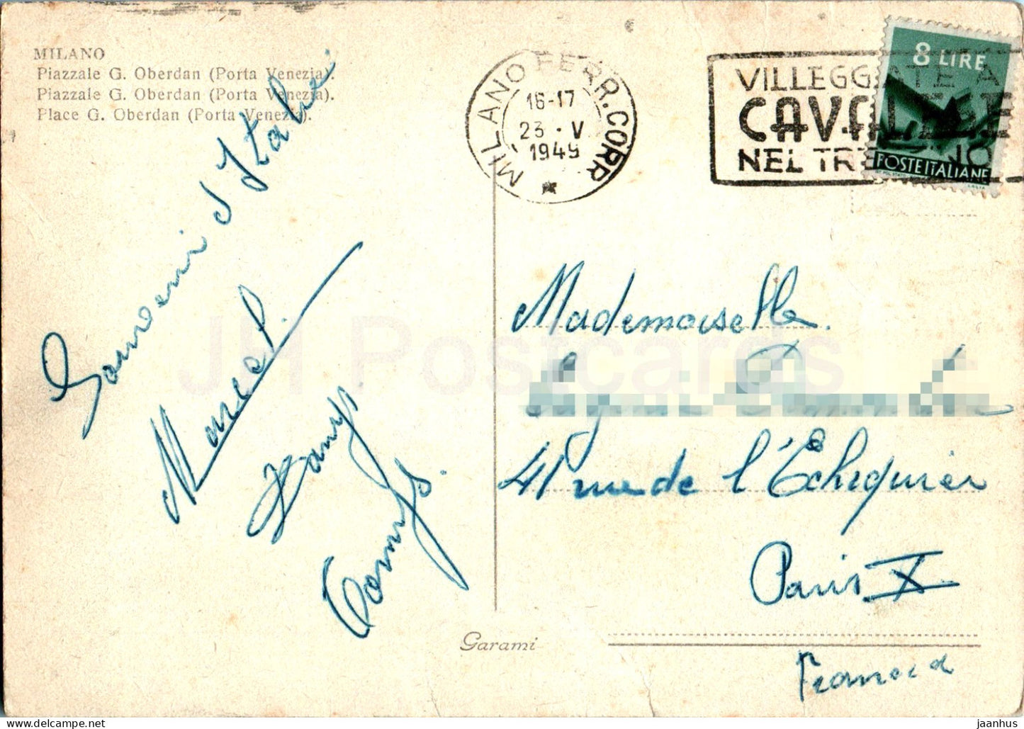 Milano - Milan - Piazzale G Oberdan - Porta Venezia - square - old postcard - 1949 - Italy - used