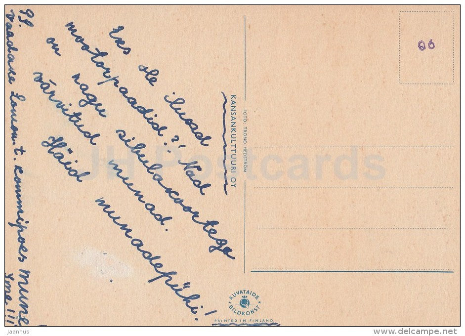 Boats - Kansankulttuuri OY - Finland - old postcard - used - JH Postcards