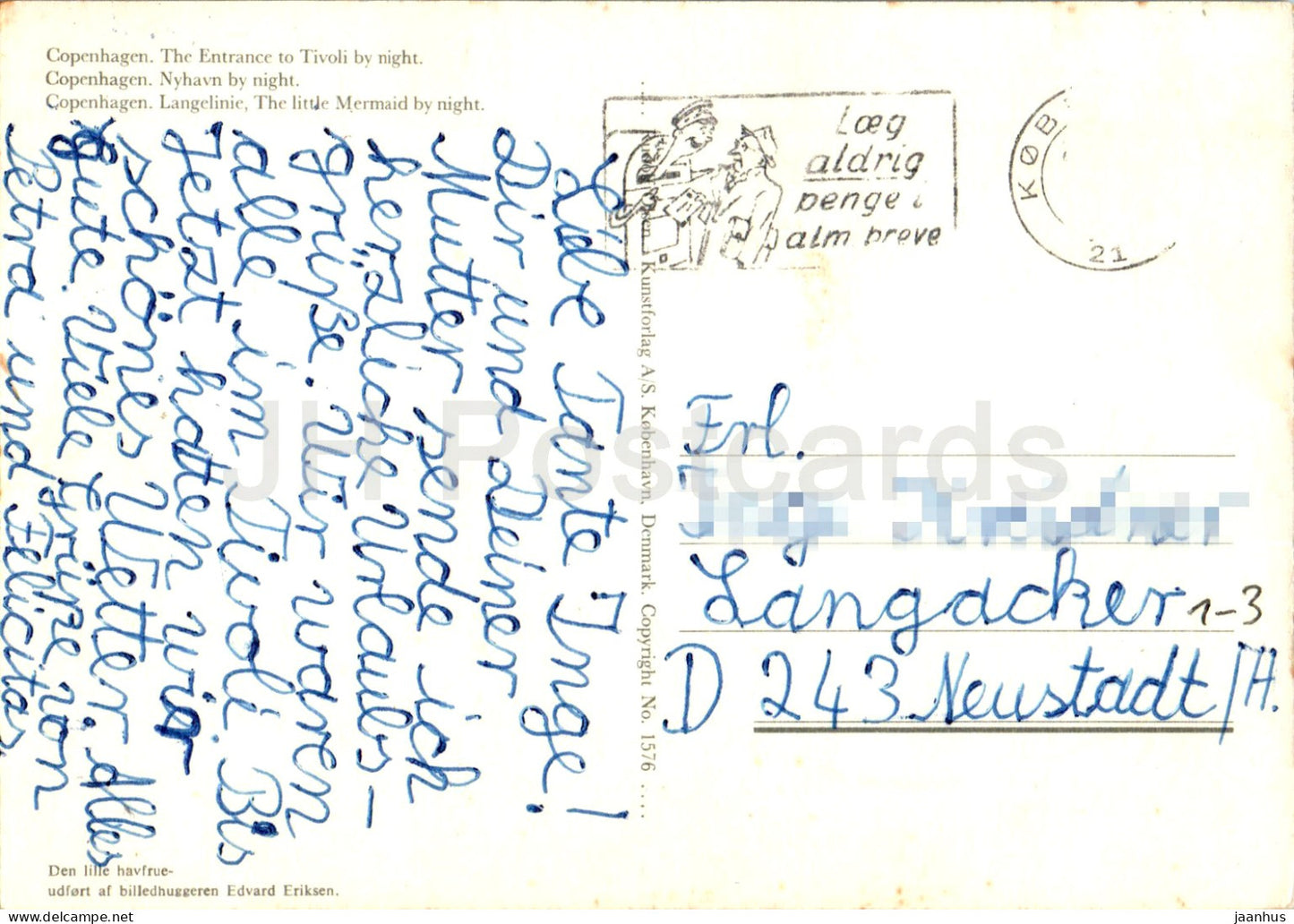 Kopenhagen – Kobenhavn – Der Eingang zum Tivoli bei Nacht – Kleine Meerjungfrau – Auto – Multiview – 1576 – Dänemark – gebraucht