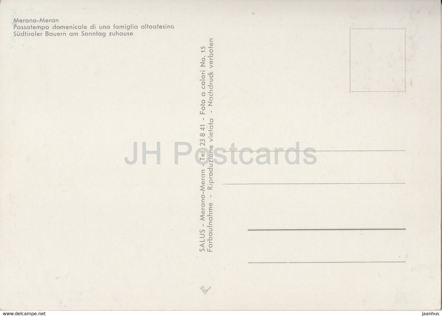 Merano Meran - Sudtiroler Bauern am Sonntag zuhause - Italian folk costumes - Italy - Italia - unused